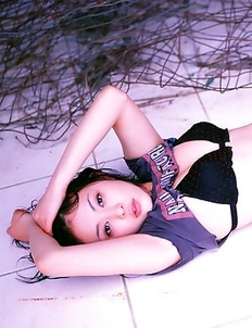 Saucey little asian  Mayuko Iwasa vixen laying around in cotton lingerie