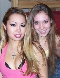 Selection of a horny Oriental GF in a threesome