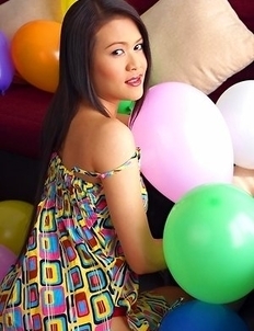 Patt Pandava is surrounded by balloons and she hers are the most enticing