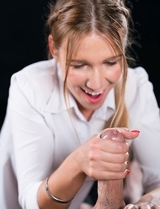 Alexis Crystal Massages Dick with Cum