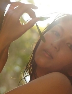 Neo babe with hot curves comes from water like a goddess