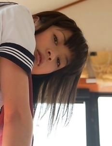 Yuuri Shiina takes uniform off and shows body in gym suit