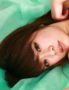 Yuuka Hasebe plays with her nasty cans in blue bath bra