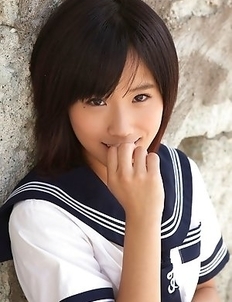 Japan teen Yuzuki Hashimoto in sailor gal uniform is playful outdoor