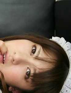 Mana Mizuno in fishnets shows hot ass in kinky uniform