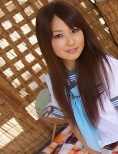 Misaki Nito in school uniform goes to classes riding bike