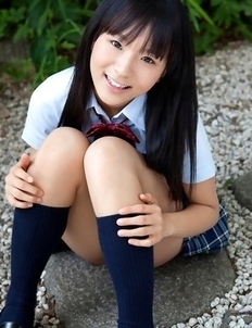 Miho Morita in school uniform loves flowers and fresh air