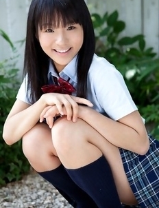 Miho Morita in school uniform loves flowers and fresh air
