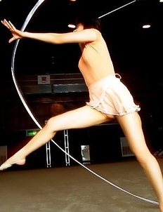 Miki Komori shows grace and flexibility in gymnastics moves