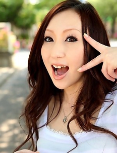 Hottie Asuka Souma posing outdoors