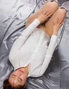 Yukari Toudou oils herself up before masturbating with a toy