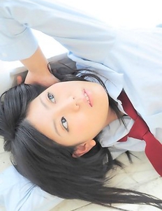 Saemi Shinohara is sexy schoolgirl in uniform and socks