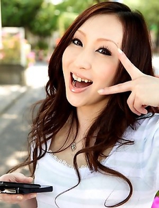 Hottie Asuka Souma posing outdoors