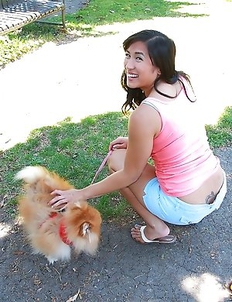 Babe Mia chows down on white cock