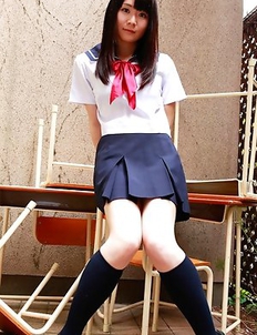 Sayaka Otonashi in school uniform is not in mood for class