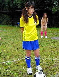 Horny babes playing sexy soccer