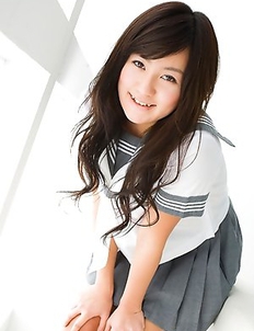 Natsuki Takahashi plays and takes skirt off to show behind