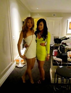Sexy amateur Asian babes posing for the cam