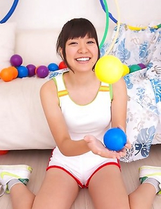 Ayana Tanigaki takes clothes off while playing with balls