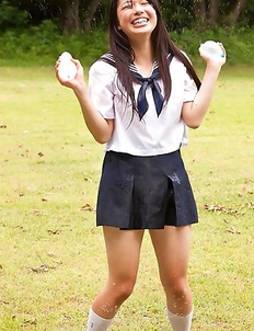 Tomoe Yamanaka babe is playful and shows hot ass in the classroom