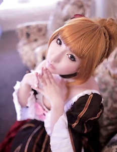 Saku is such perfect blonde doll in fantastic epoque dress