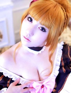 Saku is such perfect blonde doll in fantastic epoque dress