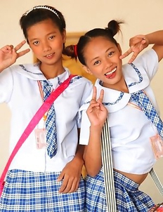 Two cute young Filipina Sally and Nica