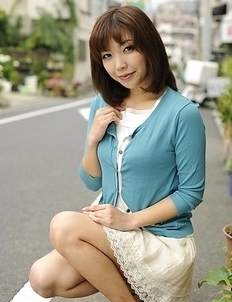 Juri Kitahara in blue sweater and lace skirt