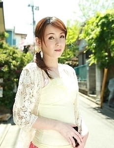 Asian Chika Sasaki in pink and yellow outfit