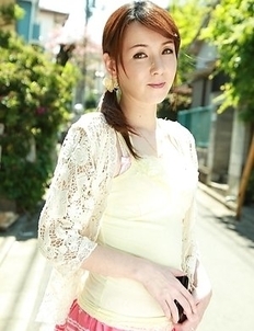 Asian Chika Sasaki in pink and yellow outfit