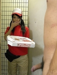 Miku Oguri strokes cock and has tits touched