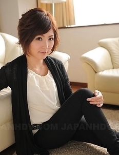 Asian Kaede Oshiro with short hair is a sexy