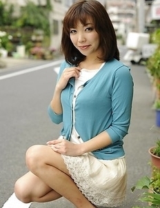 Juri Kitahara in blue sweater and lace skirt