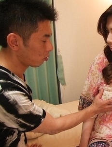 Busty Asian Yuko Iijima has pussy showered