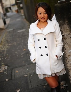 You Shiraishi poses outdoor in coat