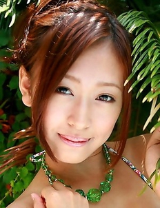 Japanese queen posing by the pool