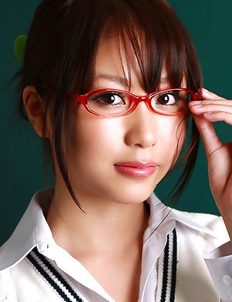 Mai Nishida takes school uniform off and shows big tits