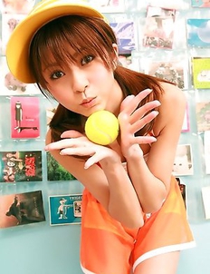 Mika Orihara shows sexy curves in colorful lingerie in play