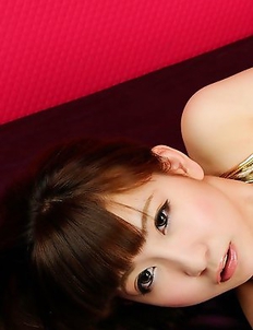 Chihiro Akiha with hot tits sits with ass in shorts up